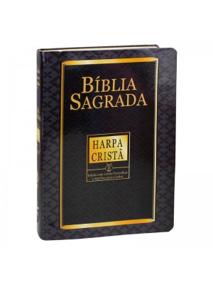 Bíblia Sagrada | RC | Letra Gigante | Brochura | Preta | Harpa Cristã Edição com letras vermelhas e Auxílios para o leitor